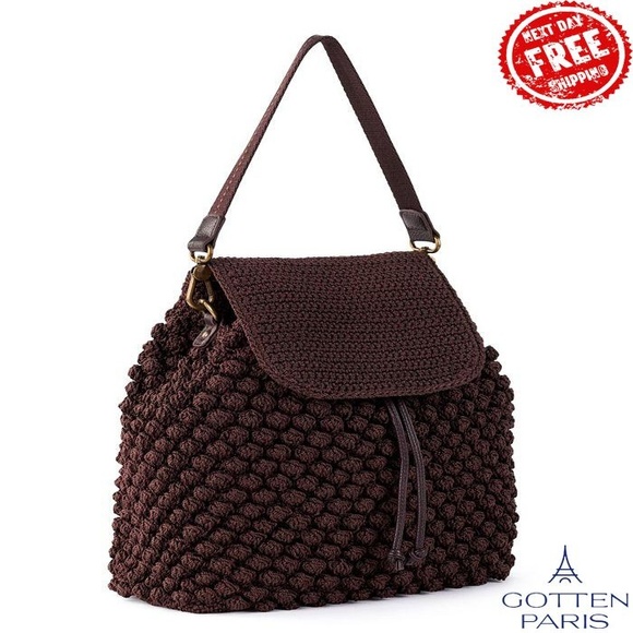 Women's Sayulita Crochet Backpack Brown Women's Bag - Picture 3 of 6